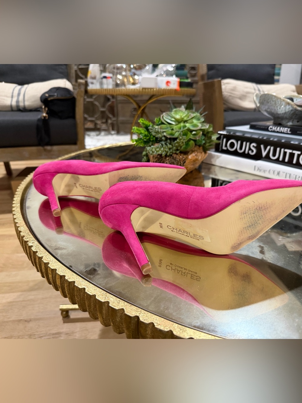 Charles by Charles David Hot Pink Suede Pointed-Toe Pumps size 8.5 - Picture 9 of 9